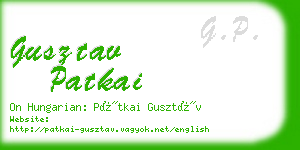 gusztav patkai business card